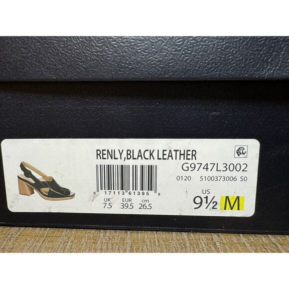 Naturalizer Renly Peep Toe Bamboo Block Heel Black Sandal - Women’s 9.5M - Picture 10 of 10